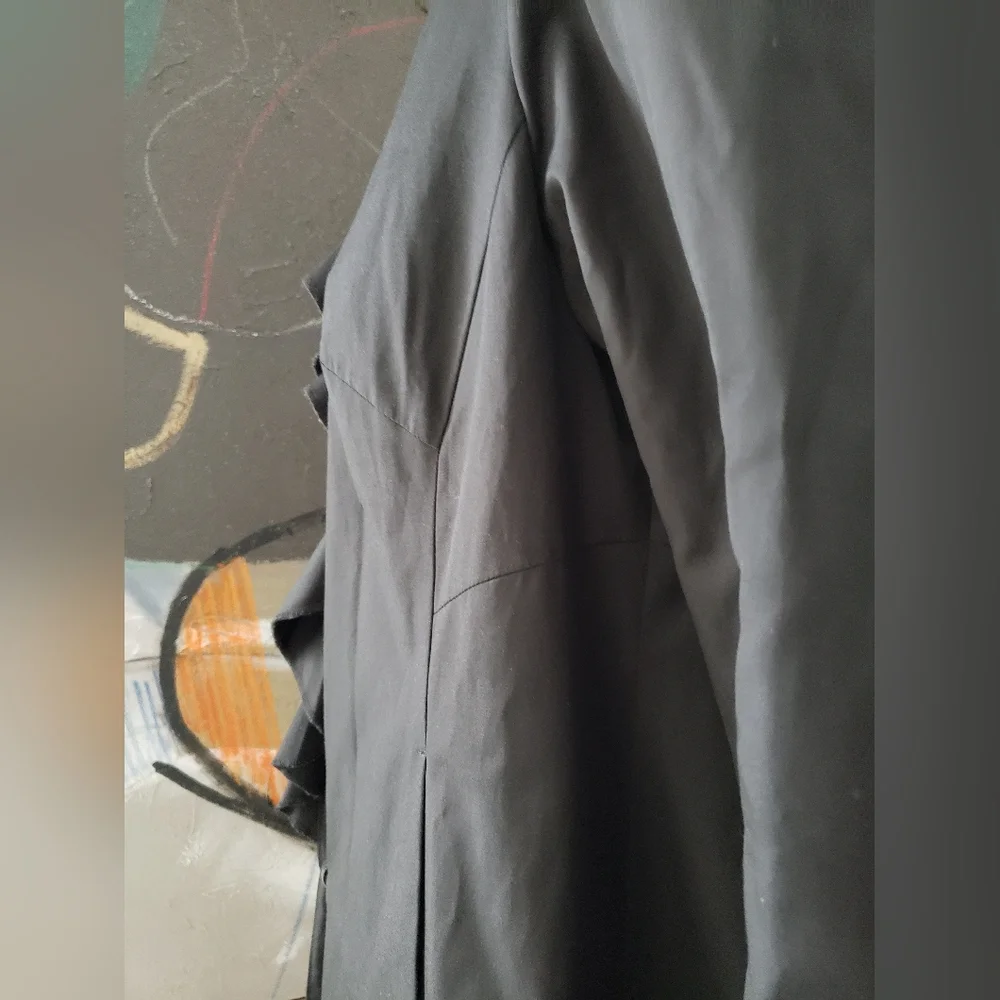 DKNY | Spring/Fall Coat with Ruffle Detail - Picture 4 of 11